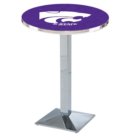 Holland Bar Stool Co 36" Chrome Kansas State Pub Table L217C3628KnsasS